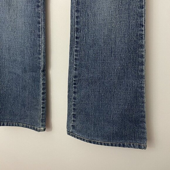 Bohemian Flared Jeans Womens 25/30 Blue Denim Embroidered Lace Hippie Boho 90s - Picture 10 of 11